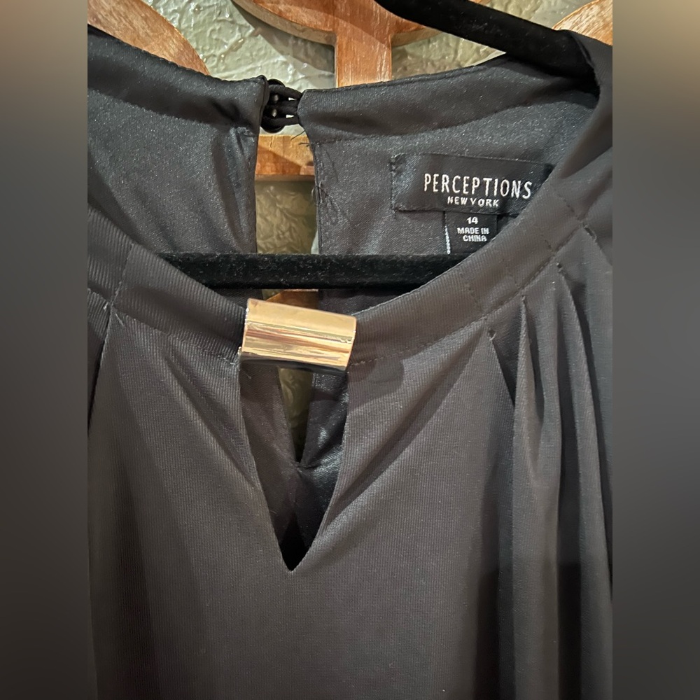 Perceptions NWT Black Print dress - Picture 3 of 5